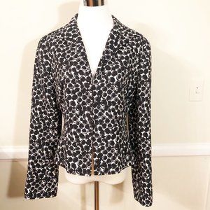 Lafayette 148 Textured Print Cotton Viscose Lightweight Jacket Sz S Blazer